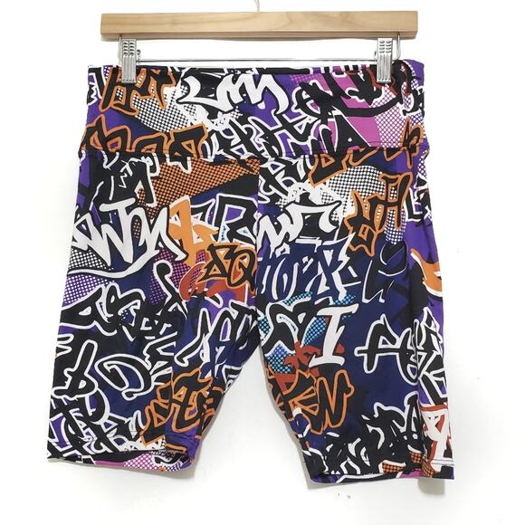 Sweet | Graffiti Pattern Butter-Soft Stretch Spandex Shorts - Picture 1 of 6